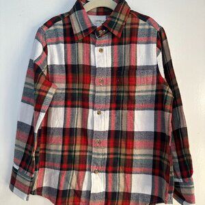 NWT Crew Cuts Plaid Flannel Boys Shirt Size 6-7